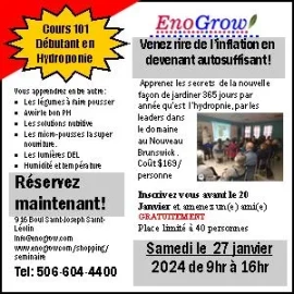 4ième Cour 101 débutant en hydroponie!